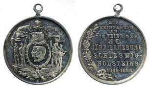 Schleswig-Holstein: Tragbare Medaille auf die Jubelfeier der Erhebung Schleswig-Holsteins