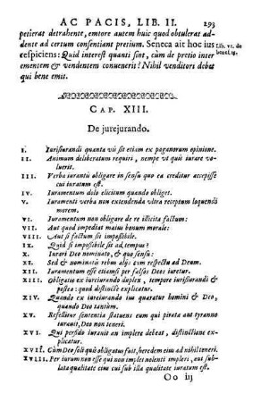 Cap. XIII. De jurejurando. - Cap. XIV. De eorum qui summum imperium habent promissis & contractibus iuramentis.
