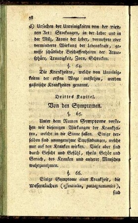Drittes Kapitel. Von den Symptomen.