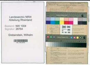 Entnazifizierung Wilhelm Grebenstein , geb. 08.07.1898 (Klempner)