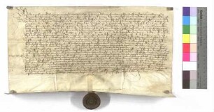 Die Verweser und Vikarier des Stifts zu Ellwangen beurkunden, dass ihr Mitbruder Johannes Zweyfogel mit 34 Gulden einen Jahrtag gestiftet habe.