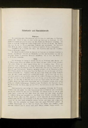 Rebstands- und Handelsbericht