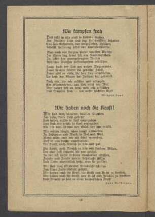 Wir kämpfen froh