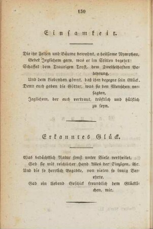 Einsamkeit.