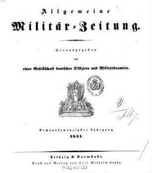 Allgemeine Militär-Zeitung. 26, 26. 1851
