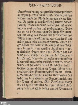 Biete ein gutes Vorbild