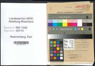 Entnazifizierung Karl Noerrenberg , geb. 19.11.1897 (Werkmeister)