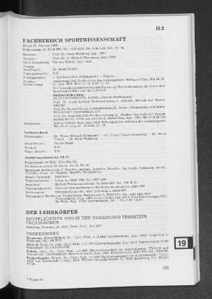 Fachbereich Sportwissenschaft
