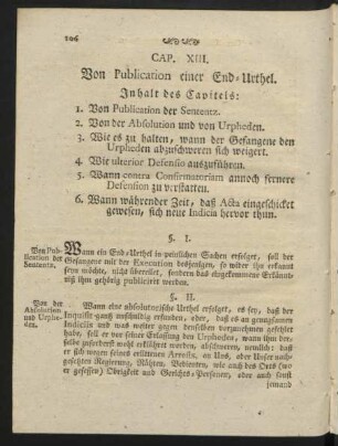 Cap. XIII. Von Publication einer End-Urthel