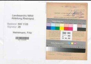 Entnazifizierung Fritz Heinemann , geb. 13.03.1898 (Spediteur)