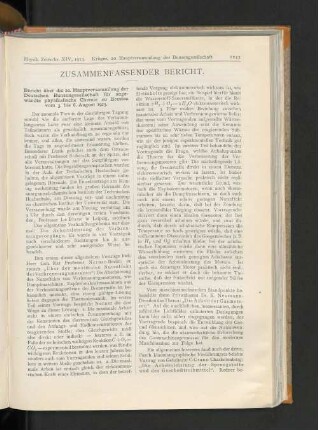 Zusammenfassender Bericht