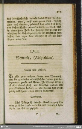 LVIII. Wermuth, (Absynthium)