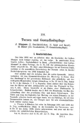 Turnen und Gesundheitspflege