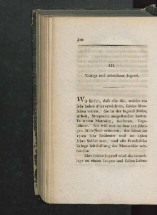 III. Thätige und arbeitsame Jugend