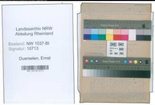 Entnazifizierung Ernst Duerselen , geb. 23.10.1887 (Landessekretaer)