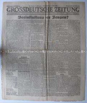 Nationalsozialistische Tageszeitung "Grossdeutsche Zeitung" u.a. zum Prozess gegen die Verantwortlichen des Hitler-Putsches 1923