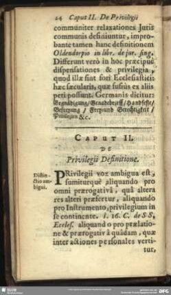 Caput II. De Privilegii Definitione