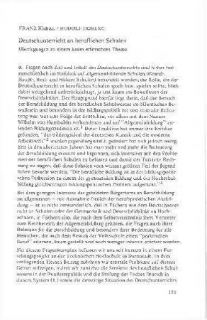 Deutschunterricht an beruflichen Schulen : Überlegungen zu einem kaum erforschten Thema