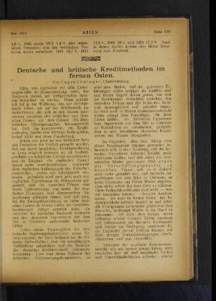 Deutsche und britische Kreditmethoden im fernen Osten.