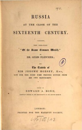 Russia at the close of the sixteenth century