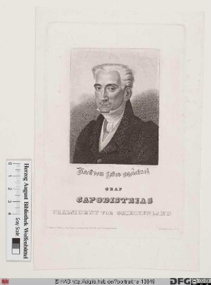 Bildnis Joannis Antonios Graf Kapodistrias
