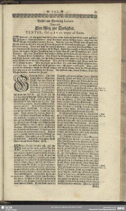 Epistel am Sonntag Laetare. Vorzeigend Den Weg zur Seeligkeit