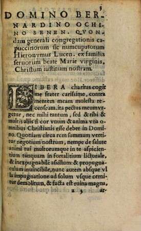 Epistola ad Bernardium Orchinum Senensem : cum responsione eiusdem Bernardini
