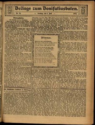 Zweite Ausgabe vom Sonntag, den 08. Juni 1924.