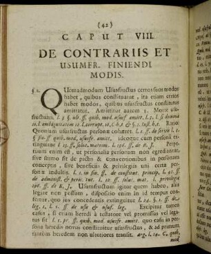 Caput VIII. De Contrariis Et Usumfr. Finiendi Modis.