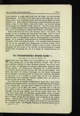 ¬Der¬ Rechenmethodiker Heinrich Knoche