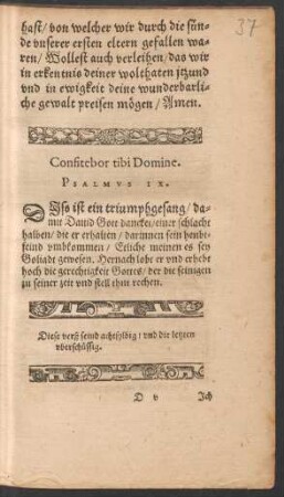 Psalmus tibi Domine. Psalmus IX.