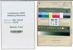 Entnazifizierung Franz Barfuss , geb. 29.12.1893 (Kinoleiter)