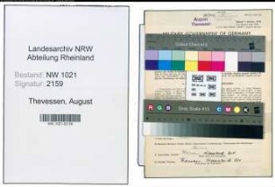 Entnazifizierung August Thevessen , geb. 23.09.1891 (Einzelhaendler)
