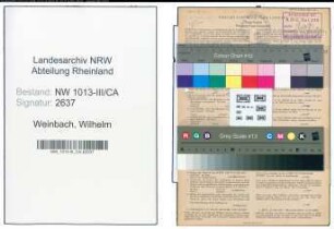 Entnazifizierung Wilhelm Weinbach , geb. 20.12.1898 (Kaufmann)