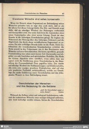 Gewohnheiten der Menschen und ihre Bedeutung für die Reklame