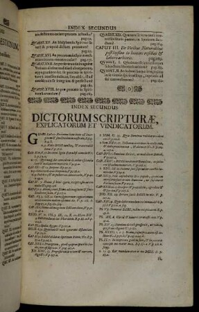 Index Secundus Dictorum Scripturæ, Explicatorum Et Vindicatorum.