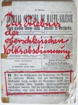 Denkschrift zum 10. Jahrestag der Volksabstimmung in Schlesien