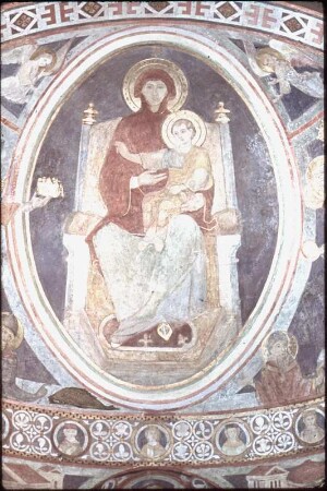 Thronende Muttergottes, umgeben von Heiligen