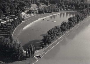 Luftbildaufnahmen von Karlsruhe. Rheinstrandsiedlung/Daxlanden/Rappenwört - Rheinstrandbad Rappenwört