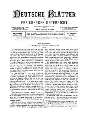 Die Stillarbeit : (Schluß)