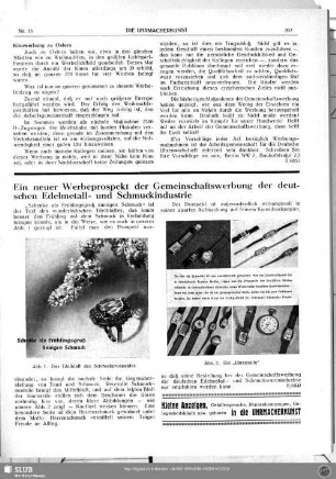 Ein neuer Werbeprospekt der Gemeinschaftswerbung der deutschen Edelmetall- und Schmuckindustrie