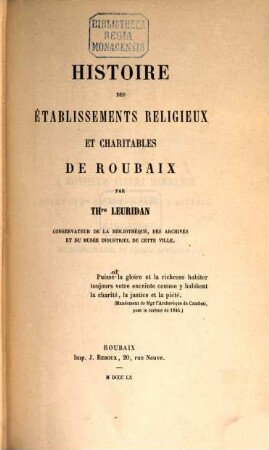 Histoire de Roubaix. 2