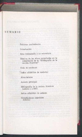 Sumario [de Nosotros 1907 - 1943]