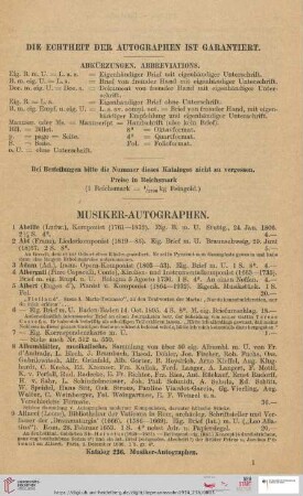 Musiker-Autographen (Nr. 1 - 511)