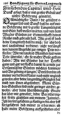Im siebenden Capittel wird Gott Danck gesagt/ daß er mit großer Gedult auf unsere Bekehrung gewartet.