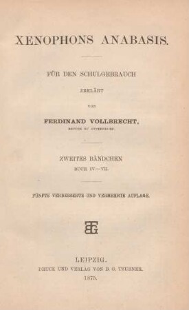 Bändch. 2, Buch 4-7: Xenophons Anabasis