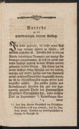 Vorrede zu der gegenwärtigen dritten Auflage