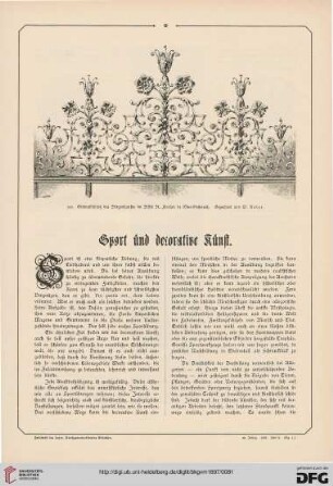 Sport und decorative Kunst