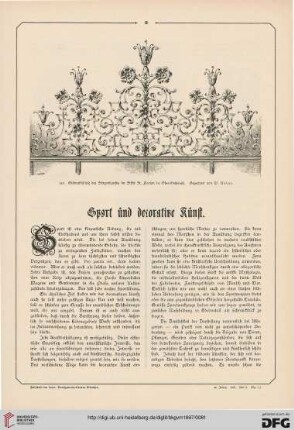Sport und decorative Kunst