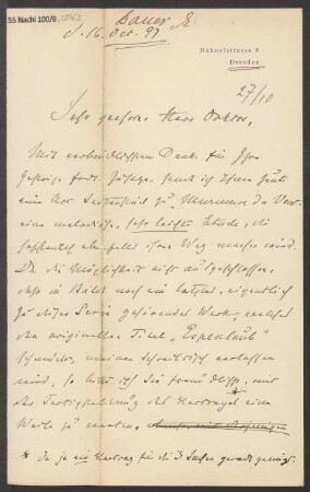 Brief an B. Schott's Söhne : 16.10.1897